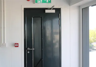 building with fire doors