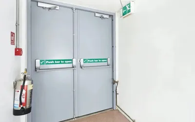 building with fire doors